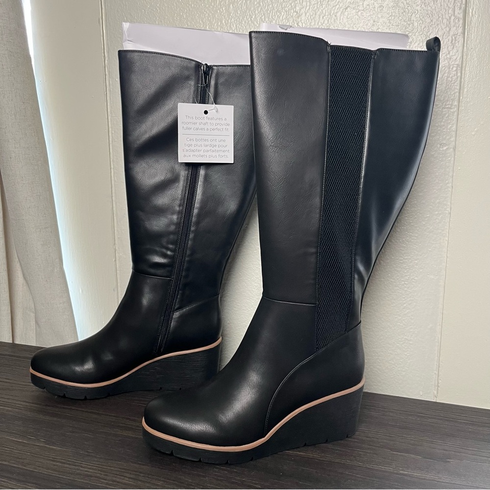 Naturalizer SOUL Adrian Boot Black Boho Elegant Classy Leather US 10